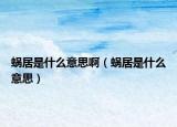 蜗居是什么意思啊（蜗居是什么意思）