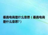 垂直电商是什么意思（垂直电商是什么意思?）