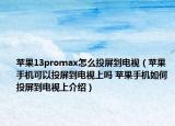 苹果13promax怎么投屏到电视（苹果手机可以投屏到电视上吗 苹果手机如何投屏到电视上介绍）