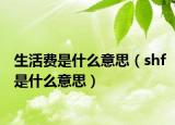 生活费是什么意思（shf是什么意思）