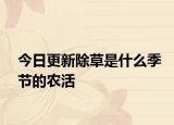 今日更新除草是什么季节的农活