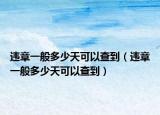 违章一般多少天可以查到（违章一般多少天可以查到）