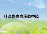什么是高血压脑中风
