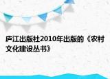 庐江出版社2010年出版的《农村文化建设丛书》