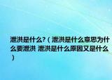 泄洪是什么?（泄洪是什么意思为什么要泄洪 泄洪是什么原因又是什么）