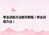 拳击训练方法新手教程（拳击训练方法）