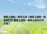 微信上线拍一拍怎么弄（微信上线拍一拍如何打字 微信上线拍一拍怎么进行打字介绍）