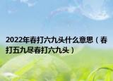 2022年春打六九头什么意思（春打五九尽春打六九头）