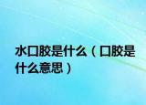 水口胶是什么（口胶是什么意思）