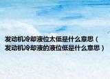 发动机冷却液位太低是什么意思（发动机冷却液的液位低是什么意思）