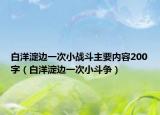 白洋淀边一次小战斗主要内容200字（白洋淀边一次小斗争）