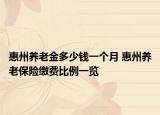 惠州养老金多少钱一个月 惠州养老保险缴费比例一览