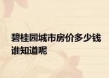 碧桂园城市房价多少钱谁知道呢