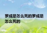 罗成是怎么死的罗成是怎么死的