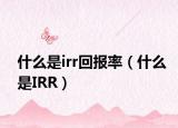 什么是irr回报率（什么是IRR）