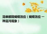 简单解释蝴蝶效应（蝴蝶效应 一种混沌现象）