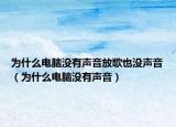 为什么电脑没有声音放歌也没声音（为什么电脑没有声音）