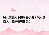 风云雄霸天下的原著小说（风云雄霸天下的原著叫什么）