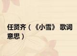 任贤齐（《小雪》 歌词意思）