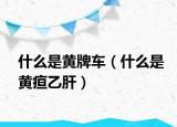 什么是黄牌车（什么是黄疸乙肝）