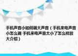 手机声音小如何调大声音（手机来电声音小怎么调 手机来电声音太小了怎么样放大介绍）