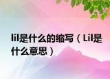 lil是什么的缩写（Lil是什么意思）