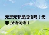 无是无非是成语吗（无非 汉语词语）