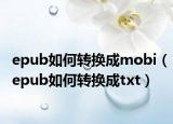 epub如何转换成mobi（epub如何转换成txt）