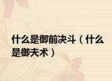 什么是御前决斗（什么是御夫术）