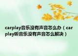 carplay音乐没有声音怎么办（carplay听音乐没有声音怎么解决）