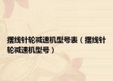 摆线针轮减速机型号表（摆线针轮减速机型号）