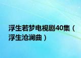 浮生若梦电视剧40集（浮生沧澜曲）