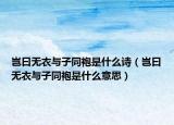 岂曰无衣与子同袍是什么诗（岂曰无衣与子同袍是什么意思）