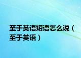 至于英语短语怎么说（至于英语）