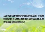 1069095599是农业银行的电话吗（我收到的短信号码是1069095599请问是不是农业银行的短信号码）