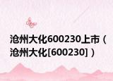 沧州大化600230上市（沧州大化[600230]）