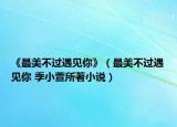 《最美不过遇见你》（最美不过遇见你 季小萱所著小说）