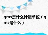 gms是什么计量单位（gms是什么）