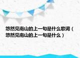 悠然见南山的上一句是什么歌词（悠然见南山的上一句是什么）