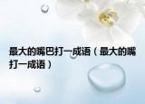 最大的嘴巴打一成语（最大的嘴打一成语）