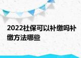 2022社保可以补缴吗补缴方法哪些