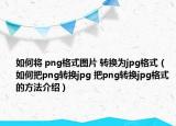 如何将 png格式图片 转换为jpg格式（如何把png转换jpg 把png转换jpg格式的方法介绍）