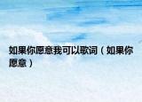如果你愿意我可以歌词（如果你愿意）
