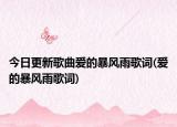 今日更新歌曲爱的暴风雨歌词(爱的暴风雨歌词)