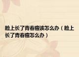 脸上长了青春痘该怎么办（脸上长了青春痘怎么办）