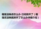 榴莲没熟透怎么办 已经拨开了（榴莲还没熟就拆开了怎么办详细介绍）