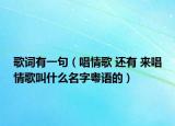 歌词有一句（唱情歌 还有 来唱情歌叫什么名字粤语的）