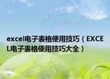 excel电子表格使用技巧（EXCEL电子表格使用技巧大全）