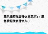 黑色牌照代表什么意思京a（黑色牌照代表什么车）