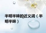 半明半昧的近义词（半明半昧）
